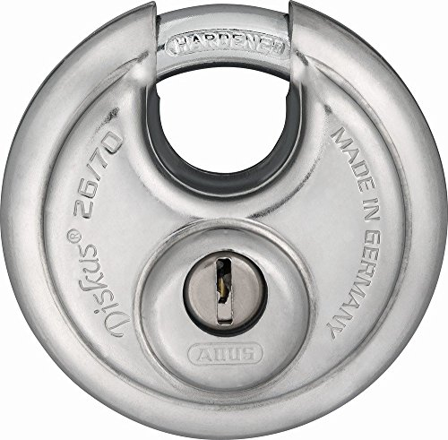 ABUS Cadenas Diskus 26WY/70 - résistant aux intempéries - avec cylindre anti-perçage et anti-arrachage - de sécurité ABUS 8 - argenté