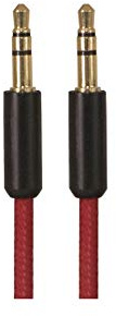 iSimple ISMJ73RB AUX Kabel 3,5mm Klinkenkabel (1 Meter/rot) geeignet für Android Smartphones, iPhone, iPad, Tablet, PCs, FM Transmitter, MP3-Player, Echo Dot, Heimanlage, Auto, Kfz Stereo