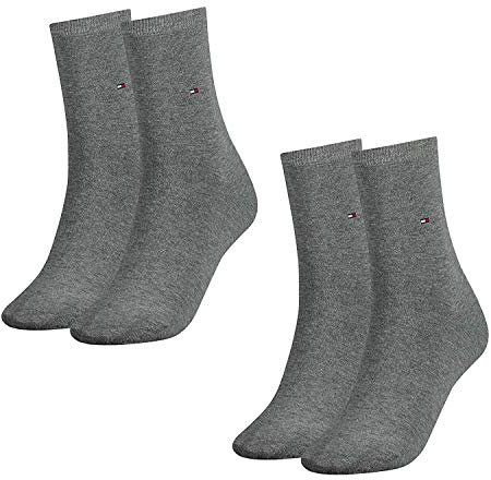 Tommy Hilfiger Damen Socken, Classic, 4er Pack (Hellgrau, 35-38 (4 Paar))