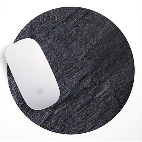 WhatsOnYourWall Round Mouse Mat | Mouse Pad | Gaming Mouse Mat | Computer Mouse Pad | Desk Mouse Mat | PC Mouse Mat | Mouse Pad Gaming | Small Mouse Mat | Round Mouse Pad | Black Grey Slate