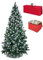 Totò Piccinni Albero di Natale Artificiale NOEL, Folto, Effetto Realistico, Rami a Gancio, Facile Montaggio, PVC, Ignifugo, Incluso Borsa e Porta Palline (270 cm, Punte Innevate e Pigne)
