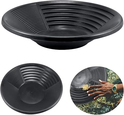 SOOTOP Padella in Plastica d'oro Bacinella da Miniera Bacinella da Miniera Dragaggio Prospezione del Fiume Lavaggio Attrezzatura per La Ricerca Dell'oro (Nero)