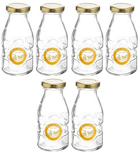 Kilner Twist Top Milk Bottle 1/3 Pint 189ml Clear (Pack of 6)