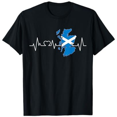 Schottland Flagge Herzschlag Schottin Schotte Geschenkidee T-Shirt