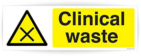 Clinical Waste Sticker (150 x 50 mm) Self Adhesive Waterproof Clinical Waste Stickers for Bin Sara Prints