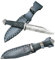 Toferner Couteau viking, couteau nordique forgé à la main avec étui en cuir véritable, lame trempée, nordique, idée cadeau originale pour homme (vert Leif Green)