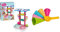 Simba 107102532 - Eisdiele, 13 Teile, 26x34x46cm, Sandspielzeug, Sandkasten, Eiswaffeln & 107108605 - Sandformen EIS, 5 Waffeln, 1 Portionierer, Sandspielzeug, 15cm, Geschenkset, Sandkasten