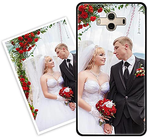 Sunrive Funda Personalizada Compatible con Huawei Mate 10, Carcasa Personalizable para tu móvil con Foto Imagen Frase o Texto-(Silicone Frontera+Cristal Templado Posterior)