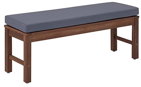 Amazon Aware - Panca da esterno imbottita in legno di acacia, finitura noce, portata 102 kg