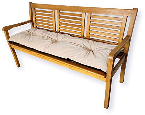4L Textil Sitzkissen Palettenkissen Outdoor Kissen Sitzauflage Rückenkissen Bankauflage Polsterauflage Gartenpolster Sitzkissen Bank Palettenauflage (120x40 cm, Beige)