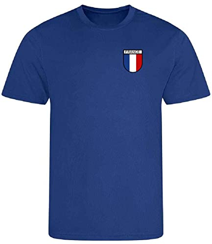 French France Printed Supporters Unisex Mens Womans T-Shirt for World Cup Football Euros Rugby Non Official (as8, Alpha, x_s, 3X_l, Regular, Regular, Blue, X-Large)