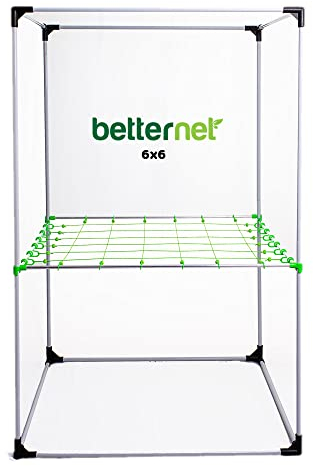 Scrog Netz 120×120 cm Basic | Für Ø 22 mm Zeltstangen (6×6 Raster) | Flexibles Pflanzenstütznetz für Indoor Grow Box & Growzelte, stabil & einfach montierbar | Growber – Betternet Starterkit