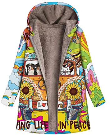 NNGOTD Damen Parka wohnmantel mit reißverschluss Jacke Damen kochjacke plüschjacke Damen Langarmshirt Hoodie Damen Mantel Damen Winter