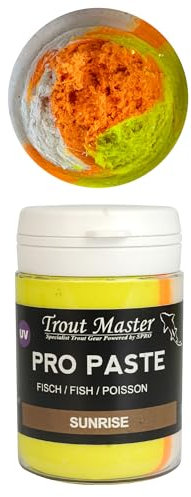Trout Master Forellenpaste zum Forellenangeln 60g Pro Paste Teig, Farbe/Aroma:Sunrise/Fish