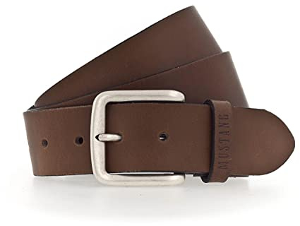 MUSTANG Herren Ledergürtel MG2118L15 40mm Gürtelbreite Schwarz Braun 80-115cm