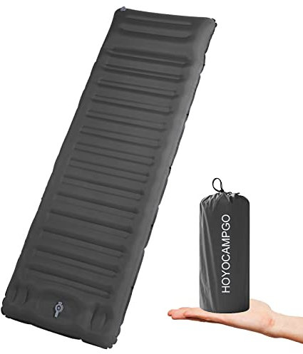 Isomatte Selbstaufblasend Camping Isomatte Ultraleicht Outdoor Schlafmatte mit Fußpresse Pumpe, Extra Dicke 12cm Aufblasbare Luftmatratze Langlebige Faltbare matratze mit Kissen für Wandern, Reisen