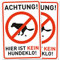 2er Set Schild Hunde kacken verboten (20 x 30 cm Kunststoff) - Kein Hundeklo - Hundekot Schild - Hunde Verbotsschilder - Hundeschilder