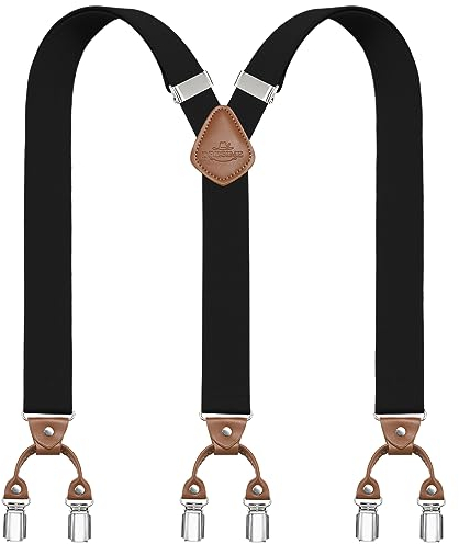 Dresime Hosenträger Herren Hosenträger für Hosen mit 6 starken Metallclips, Y-Rücken verstellbare Hosenträger Hosenträger Heavy Duty elastische Herren Hosenträger