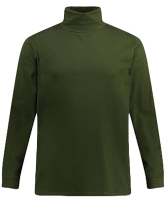 JP 1880 Herren große Größen Übergrößen Menswear L-8XL Rollkragen-Shirt, Basic, Jersey, Lange Ärmel Oliv XXL 723303440-XXL