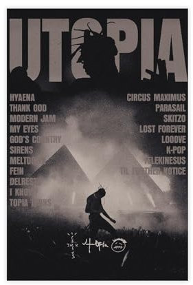 Travis Scott 'Utopia' Album Cover Poster Leinwand Poster Schlafzimmer Dekor Sport Landschaft Büro Zimmer Dekor Geschenk ungerahmt 30 x 45 cm