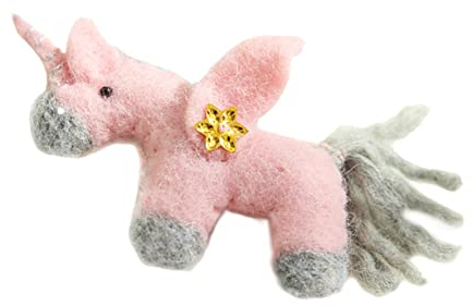 Amosfun Weihnachtsdekoration Verzierungen zum Basteln Einhorn-Anhänger Wollfilz-Ornament Handbuch Zubehör Rattan schmücken