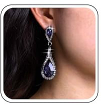 Aneneiceera Vintage Tropfen Ohrringe Saphir Silber Blau Kristall Tropfen Ohrringe Blau Strass Ohrringe Birne Blau Cz Ohrringe Schmuck Für Frauen Und Mädchen (blau)