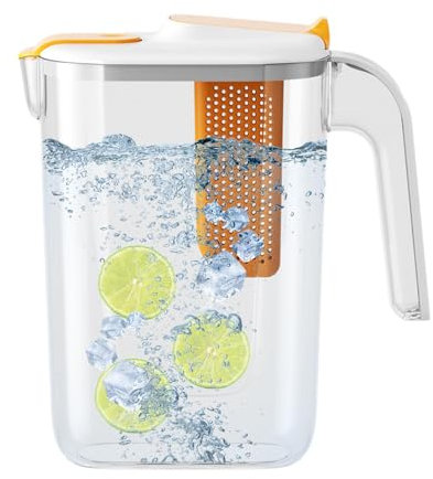 Jarra de agua con infusor de frutas - Jarra con infusión grande de 2600 ml, Jarra de agua con infusión | Jarra para refrescos, jarra con infusor resistente al calor para agua fría/caliente, bebidas co