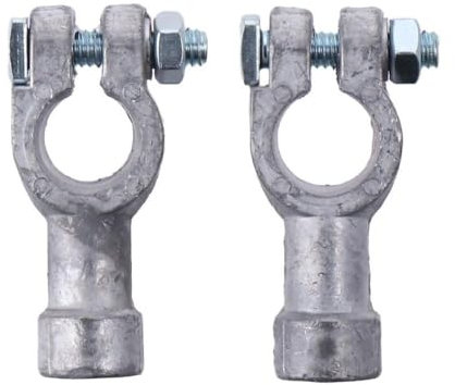 YYlingx 3/8 Battery Top Post to Side Terminal Adapters, 1 Pair, Silver, Lead, Screw In, Screw, Through Hole Mount