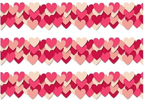 A4 Edible Decor Icing Sheet Love Heart Valentines Wedding Border Edible Cake Topper Decoration - Great for larger cakes