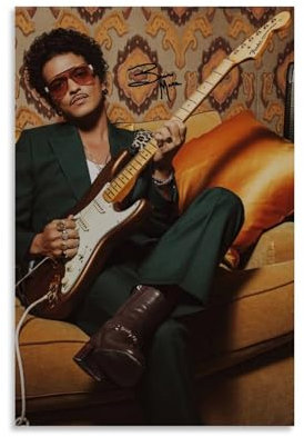 JHSO Foto-Poster, Motiv: Bruno Mars, Sänger, Songwriter, künstlerische Persönlichkeit, dekoratives Gemälde, Leinwand, Wandposter und Kunstdruck, moderne Familienschlafzimmer-Dekoration, Poster, 30 x