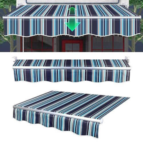 DIY Patio Clamp Markise Terrassenüberdachung, Ersatzstoff for Garten- und Terrassenüberdachung, Sonnenschutz, Ployester, wasserabweisender Schattenstoff for Fenster, Türen und Außenterrassen(4x2m)