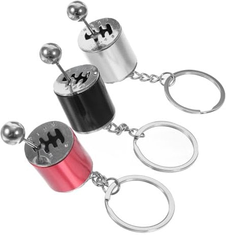 BELLIFFY 3stücke Teiliges Gear Shifter Schlüsselanhänger Aus Robustem Zinklegierung Cooler Auto Schaltknauf Schlüsselring Dekoratives Und Praktisches Gadget Für Autoschlüssel Zum Sichern Un