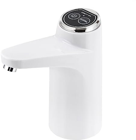 Wasserspender 1.5 L/min Elektrischer Wasserspender Zwei Verwendungsmodi Wasser Spender Automat Camping Wasserhahn mit Pumpe Geeignet für Eine Breite Palette von Eimertypen 5L 10L 15L 18.9L (Weiß)