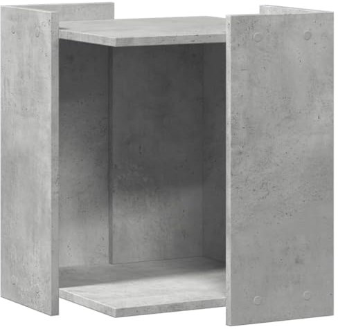 vidaXL Cat Litter Box Enclosure/Hidden House - Concrete Grey Engineered Wood - Multi-Use Furniture with Side Table Function - 42x42x51 cm