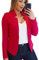 YMING Femmes Veste De Costume Open Front Light Veste sans Bouton Rouge Taille M