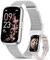NAIXUES Smartwatch Donna, IP68 Orologio Fitness con 24 Modalità Sport, Ciclo Mestruale, Cardiofrequenzimetro, SpO2, Sonno, Activity Tracker Passi Calorie, Notifiche, Smartband per Android iOS, Argento