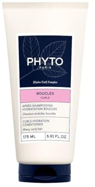Phyto Paris Feuchtigkeitsspendender Conditioner für Locken 175 ml zur Definition von welligem bis lockigem Haar Typ 2A bis 3A pflegt intensiv entwirrt sofort und verleiht seidigen Glanz ohne Silikon.