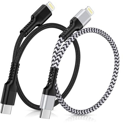 Gaef USB C Lightning Kabel Kurz [2Pack 0.3M], MFi-zertifiziertes USB C auf Lightning Kabel, Schnelles Ladekabel für iPhone 14/13/12/11/SE/X/XS/XR/8