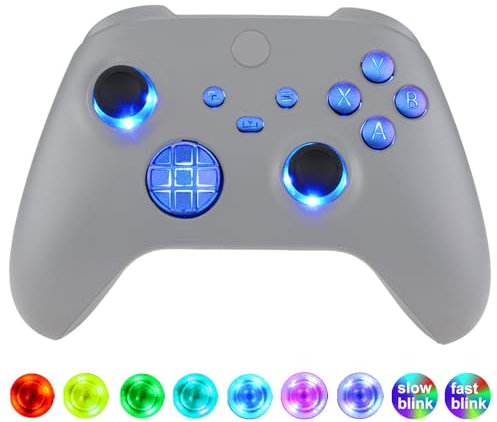 eXtremeRate Boutons Lumineux LED pour Xbox Series X S Manette avec Joystick de Remplacement pour Xbox Series X S,DTF V2 LED Kit pour Xbox Core Controller(sans Manette)-Caméléon Violet Bleu