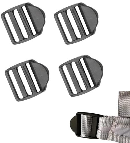 FEZTGVOFA 4 Pcs Ladder Lock Plastic, 25mm Ladderlock Slider Buckle, Adjustable Straps Clips, Backpack Strap Clips, for Backpack, Webbing, Straps, Bags Accessories