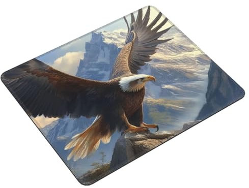 Mauspad die Eagle Mountains, Multifunktionales Schreibtischunterlage, Genähten Kanten Tisch-Schutz Unterlage, rutschfeste Mousepad für Gaming Büro,Verbessert Präzision Geschwindigkeit 260x210mm E-129