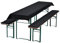 NYVI Bierbankauflagen Set NYVIGala 240x90 cm Schwarz - 1x Tischdecke für 220x70 cm Biertische & 2X Gepolsterte Auflage für 220x25 cm Bierbänke - Sitzauflage für Bierzeltgarnitur
