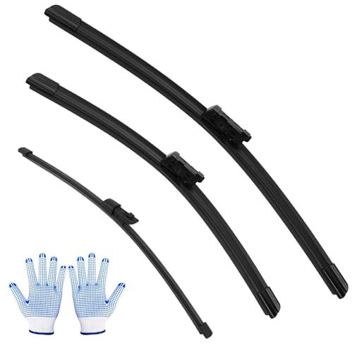 3 Stück Wischerblätter Set - Scheibenwischer Vorne + Hinten, kompatibel für Autos