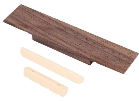 GOOHOCHY Ukulele Steg Und Sattel Satz Aus Holz 4-saitig Glatt Verarbeiteter Ersatzteil Zubehör Für Akustische Ukulelen Klangverbesserung Und Einfache Montage