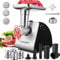 COOCHEER Hachoir à viande électrique 5 en 1 2000W, Multifonction Hachoir Électrique avec 3 Plaques de Broyage en Acier Inoxydable, Accessoires Kubbe Saucisses Biscuits pour Viande Légumes