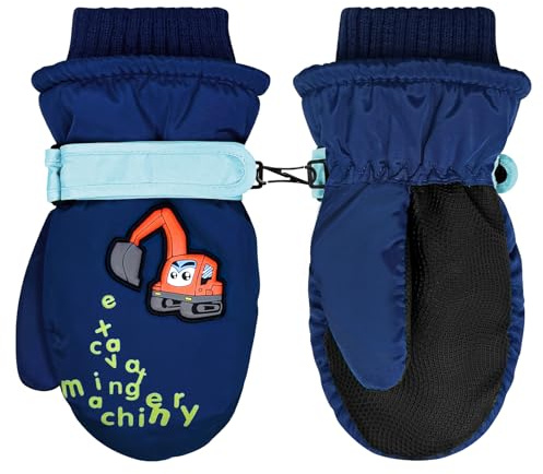 LeapBeast Kinder Skihandschuhe, 3-5 Jahre Kinderhandschuhe Wasserdicht, Winddicht Fäustlinge TPU Kinderhandschuhe, Kinder Winterhandschuhe für Jungen und Mädchen
