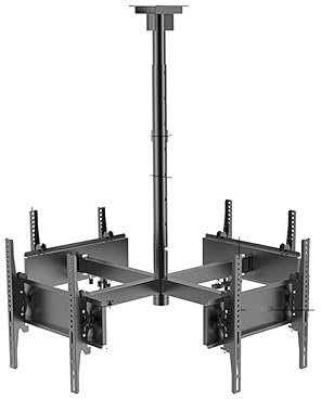 Adjustable Ceiling TV Mount, Universal Ceiling Bracket for 32-50 inch LCD LED 4K TVs, 4-Sided Support, Flat Screen Display, VESA 400x400 mm, and Space-Saving.