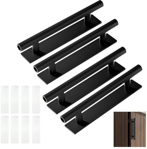 Juego de 4 tiradores autoadhesivos para muebles sin necesidad de taladrar, juego de tiradores de plástico, aptos para armarios de cocina, puertas correderas y ventanas, adecuados para todo tipo de sup
