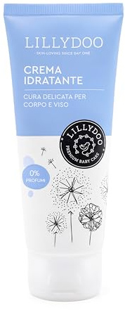 LILLYDOO - Crème Hydratante Bébé pour Visage et Corps 75 ml, Respectueuse de la Peau et Apaisante, Soin Hydratant contre le Dessèchement et les Irritations, Sans Parfums et Colorants, Végan