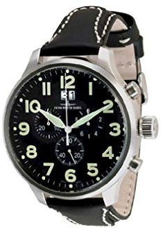 Zeno Watch Basel Herren Uhr Analog Quarz mit Leder Armband 6221-8040Q-a1